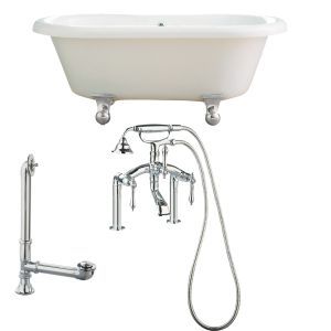 Giagni LP3 PC Portsmouth Cannonball Foot Dual Tub, Drain, Supply Lines & Faucet