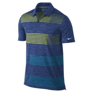 Nike Sport Pile Stripe Mens Golf Polo   Blue