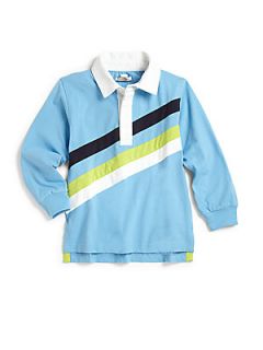 Hartstrings Toddlers & Little Boys Striped Pique Polo Shirt   Sky Blue