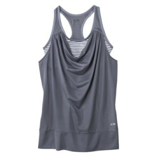 C9 by Champion Womens Cowl Neck Layered Tank   Military Blue XS
