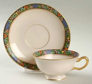 Lenox China R6 Footed Cup & Saucer Set, Fine China Dinnerware   White, Multicolo