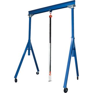 Vestil Adjustable Steel Gantry Crane   2,000 Lb. Capacity, 10 Ft. L I Beam,