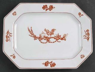 Adams China Chantecler 11 Oval Serving Platter, Fine China Dinnerware   Rust Fl