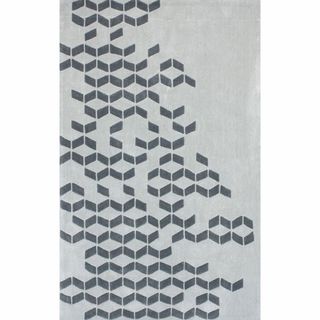Nuloom Handmade Abstract Grey Rug (76 X 96)