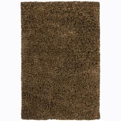 Handwoven Brown/black Mandara New Zealand Wool Shag Rug (5 X 76) (BlackPattern Shag Tip We recommend the use of a  non skid pad to keep the rug in place on smooth surfaces. All rug sizes are approximate. Due to the difference of monitor colors, some rug