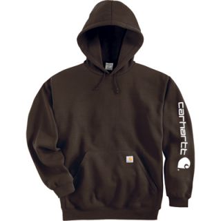 Carhartt Midweight Hooded Logo Sweatshirt   Dark Brown, 4XL Tall, Model# K288
