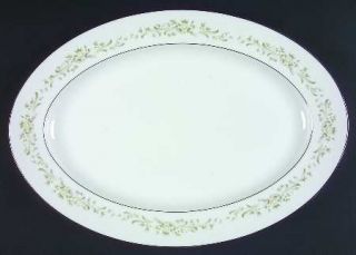 Sango Debutante 16 Oval Serving Platter, Fine China Dinnerware   Flowers & Scro