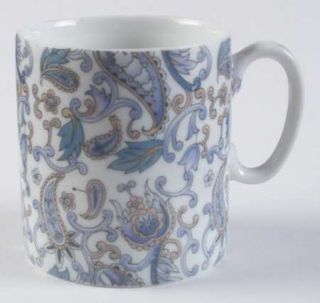 Lefton Blue Paisley Mug, Fine China Dinnerware   All Over Blue Design