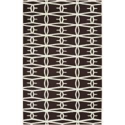 Jill Rosenwald Hand woven Espresso Zidee Wool Rug (5 X 8)