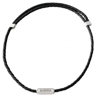 Sabona Brown Leather Magnetic Necklace