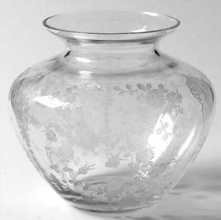Cambridge Rose Point Clear 4 Flower Vase   Stem 3121,Clear,Etched