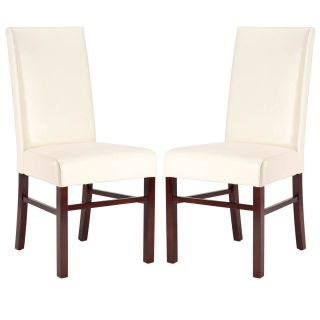 Safavieh Astor Soft Cream Bicast Leather Side Chairs (set Of 2)