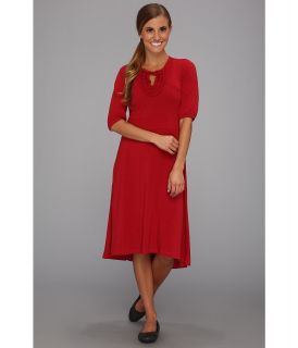 ExOfficio Go To Ruffle 1/2 Sleeve Dress Womens Dress (Red)