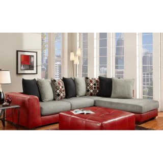 Chelsea Home Clarion 2 Piece Sectional with Toss Pillows   Sierra Red