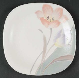 Mikasa Footloose Salad Plate, Fine China Dinnerware   Pink,Purple&Gray Floral, S