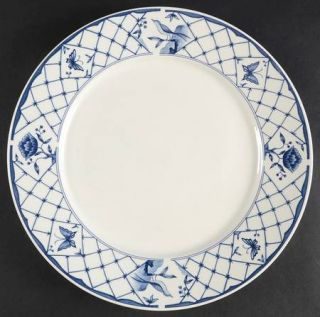 Sango Dynasty 12 Chop Plate/Round Platter, Fine China Dinnerware   Blue Lattice