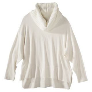 labworks Womens Plus Size Cowl Neck Pullover   White 4