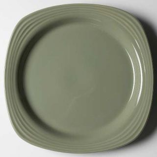 Oneida Culinaria Tarragon (Green) Square Dinner Plate, Fine China Dinnerware   A