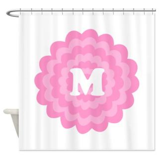  Your Letter on Pink Flower. Shower Curtain  Use code FREECART at Checkout