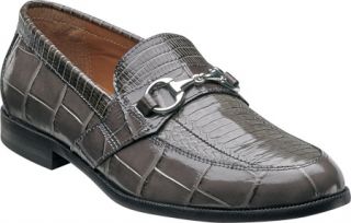 Mens Stacy Adams Servino 24871   Gray Reptile Print Leather Moc Toe Shoes