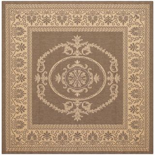 Recife Antique Medallion Natural Cocoa Square Rug (76 X 76) (NaturalSecondary colors CocoaPattern BorderTip We recommend the use of a non skid pad to keep the rug in place on smooth surfaces.All rug sizes are approximate. Due to the difference of monit