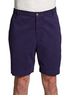 Anthony Dyed Cotton Shorts   Purple