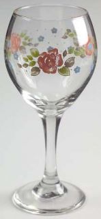 Pfaltzgraff Tea Rose 10oz Glassware Goblet/Wine, Fine China Dinnerware   Stonewa
