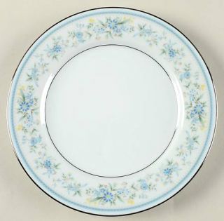 Noritake Contentment Salad Plate, Fine China Dinnerware   Blue Band, Blue And Ye