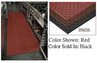 NoTrax Reversible Drainage Floor Mat w/ 4 ft Custom Rolls, Rubber, Non Skid, Black