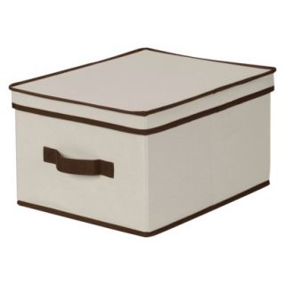 Household Essentials Lg Storage Box Natural/Coffee Trim