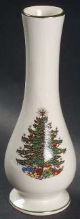 Cuthbertson Christmas Tree (Narrow Green Band,Cream) Vase, Fine China Dinnerware