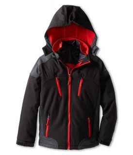 Weatherproof Kids Softshell System Jacket w/ Detachable Hood Adjustable Cuffs Boys Coat (Black)