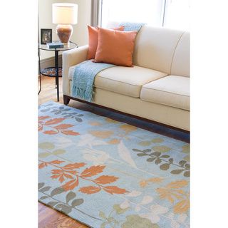 Hand hooked Coeur Floral Indoor/outdoor Floral Rug (9 X 12)