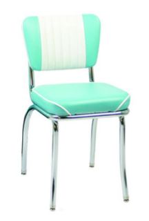 Vitro Classic Diner Chair, Malibu Back, 2 in Waterfall Seat, Chrome