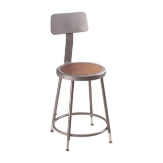 National Public Seating Adjustable Shop Stool with Back   27in., 300 Lb.