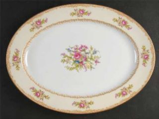 Noritake Lavegas 16 Oval Serving Platter, Fine China Dinnerware   Floral Sprays