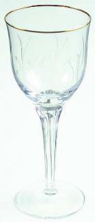 Waterford Melodia Wine Glass   Marquis Collection, Cut Plant, Gold Trim