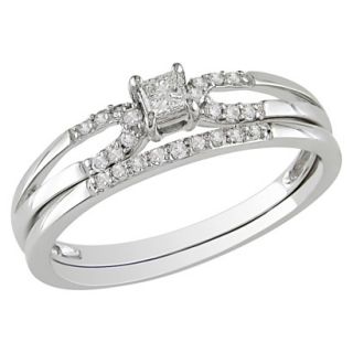 10K White Gold Diamond Bridal Set Silver 6.0