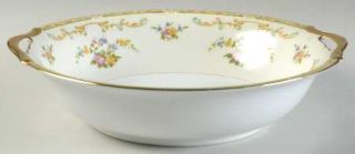 Noritake Arlene 9 Round Vegetable Bowl, Fine China Dinnerware   Green Edge,Tan