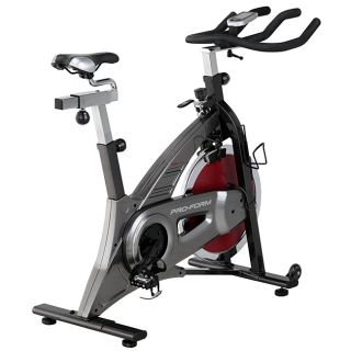 Proform 590 Spx Exercise Bike (Black, grayQuiet belt drive systemEasy to read backlit displayPedals with toe cages and strapsAdjustable seatQuick stop braking systemCommercial grade steel frameCompatible with Polar Wireless Chest Heart Rate Monitor Weight