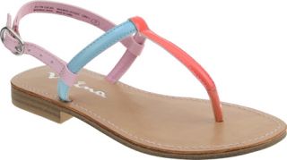 Girls Nina Pippa   Coral/Sky Blue/Pink Patent Sandals