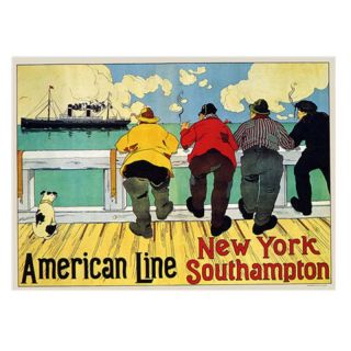 Trademark Global Inc American Line New York To Southampton Canvas Wall Art by