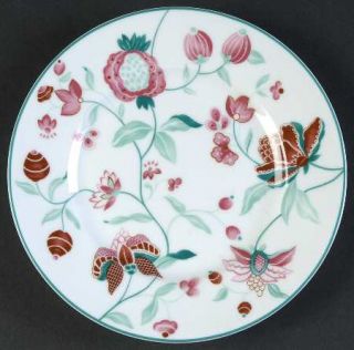 Ceralene Indienne Bread & Butter Plate, Fine China Dinnerware   Pink, Green & Co