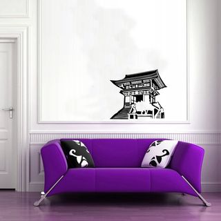 Chinese Pagoda Glossy Black Vinyl Sticker Wall Decal (Glossy blackTheme Chinese pagodaMaterials VinylIncludes One (1) wall decalEasy to apply; comes with instructions Dimensions 25 inches wide x 35 inches longAll measurements are approximate. )