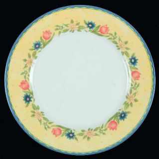 Studio Nova French Chateau Salad Plate, Fine China Dinnerware   Blue,Red&Yellow