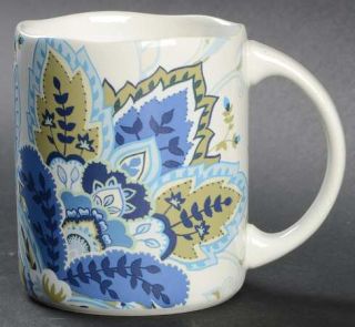 222 Fifth (PTS) Mirabelle Mug, Fine China Dinnerware   Blue Floral,Multisided
