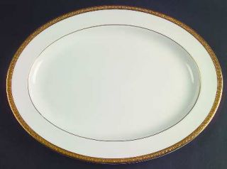 Royal Doulton Royal Gold 16 Oval Serving Platter, Fine China Dinnerware   Bone,