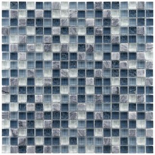 Somertile Reflections Mini 0.625 inch Gulf Glass/ Stone Mosaic Tiles (pack Of 10)