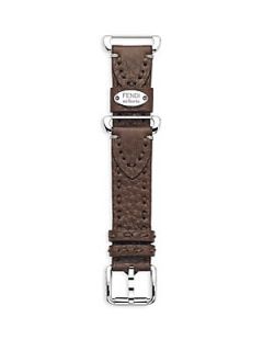 Fendi Selleria Leather Strap   Tobacco