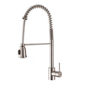 Ruvati RVF1215ST Cascada Commercial Style Pullout Spray Kitchen Faucet   Polishe